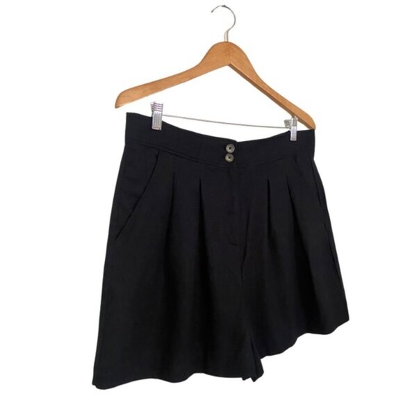 Jason Wu | Linen Blend High Waisted Pleated Shorts - Picture 4 of 11